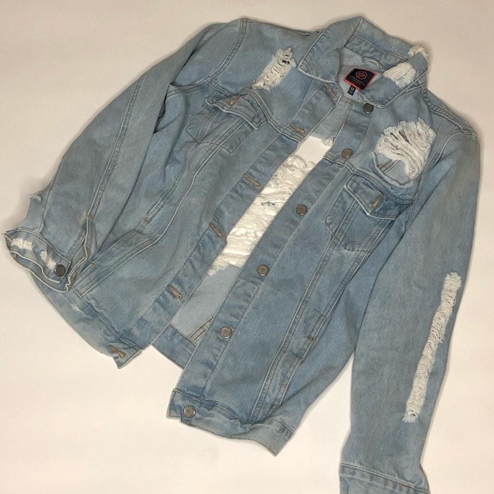 Fashion Nova Ripped Jean Jacket - Used